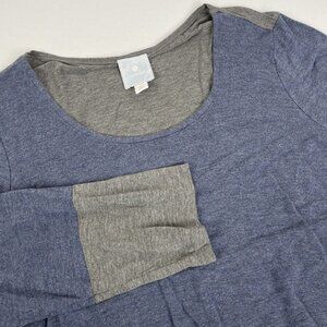 Sunday Blouse Women's Size 1X Blue Gray Tiered Flowy‎ Boho